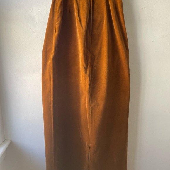 Vintage Suede Ankle Length Riding Pencil Skirt Chestnut Brown Leon Levin - Picture 2 of 4